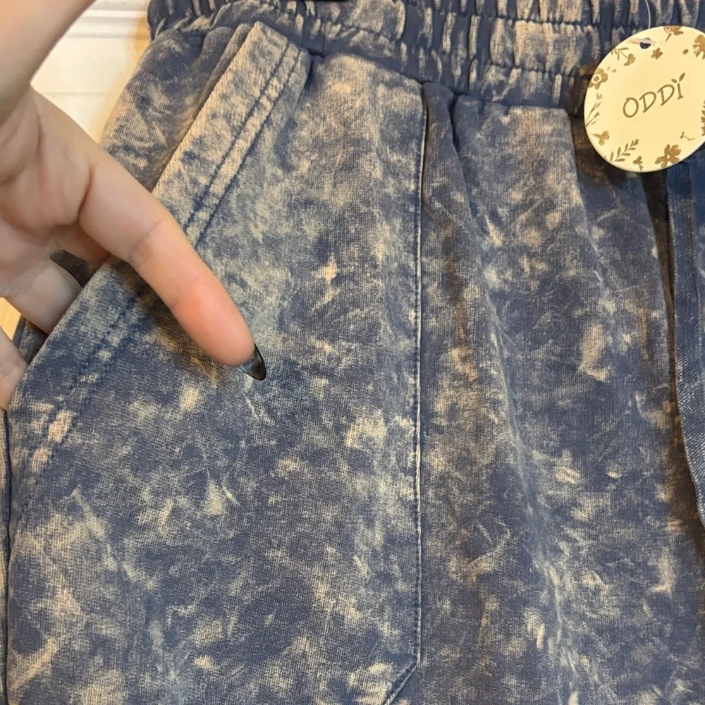 Oddi Blue Acid Wash Joggers